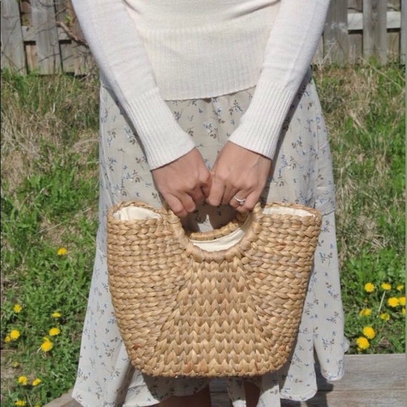Women Straw Hand-woven Top-handle Handbag - Picture 3 of 4